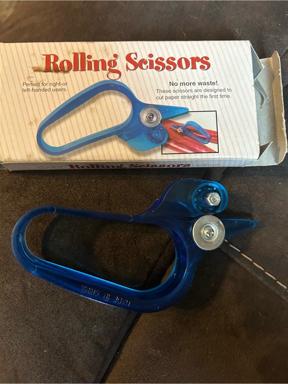 Source Unknown Blue Rolling Scissors Handheld Cutter